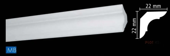 Плинтус потолочный NMC MB 22х22 мм, 2 м
