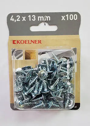 Саморез с прессшайбой KOELNER 4,2x13 острый (100 шт)