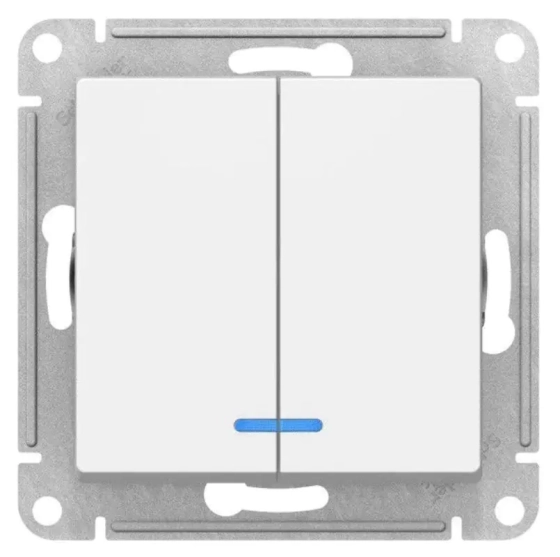 Выключатель 2-кл с подсветкой Systeme Electric AtlasDesign ATN000153