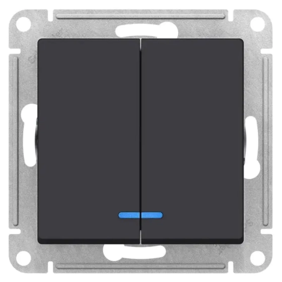 Выключатель 2-кл с подсветкой Systeme Electric AtlasDesign ATN001053