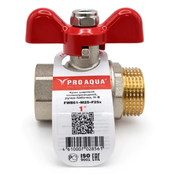 Кран шаровый полнопроходной металлический НВ 1" FWB61-M25-F25X