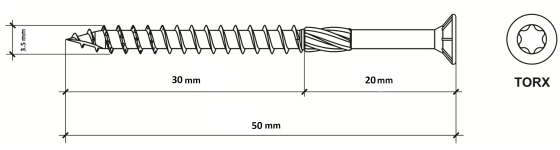 Саморез конструкционный Klimas KMWHT 3,5х50 (400 шт)