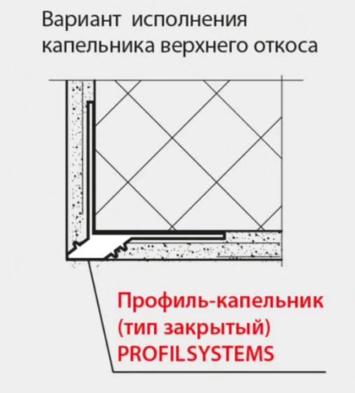 Профиль-капельник ПВХ с сеткой закрытый 2,5 м