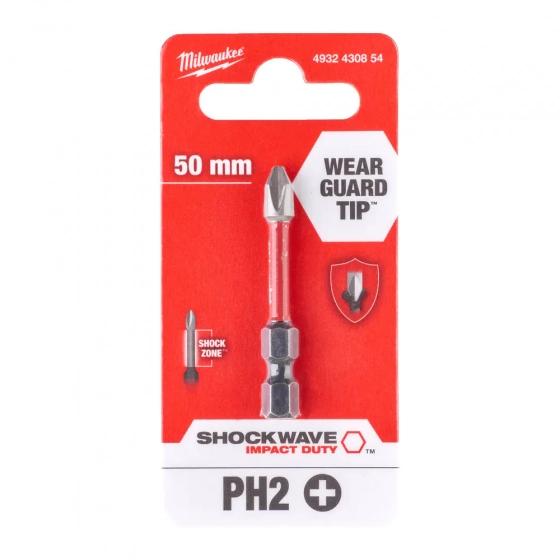 Бита для шуруповерта Shockwave Impact Duty PH2 50 мм Milwaukee (1 шт)