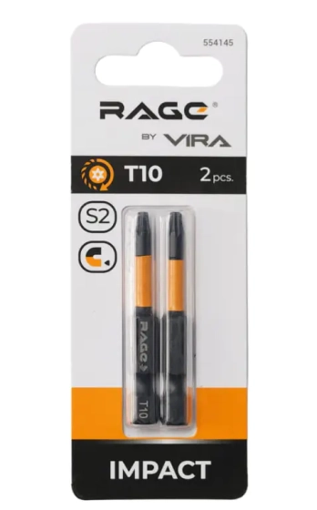 Бита торсионная Torx T10 S2x50 мм RAGE by VIRA (554145) 2 шт