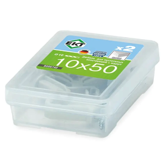 Дюбель-бабочка 10х50 нейлон с шурупом ЕКТ (B006740) 2 шт