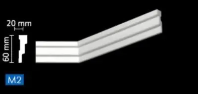 Плинтус потолочный NMC M2 60х20 мм, 2 м