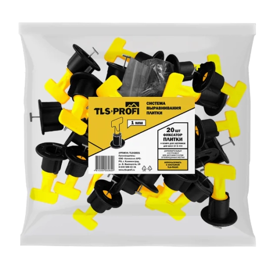 Фиксатор плитки 1 мм СВП TLS Profi 20 шт