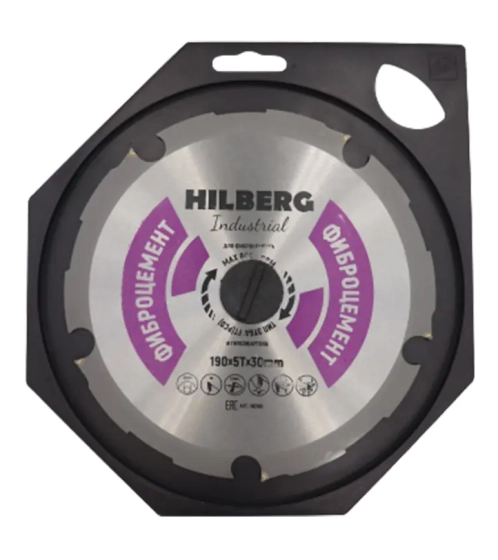 Круг пильный 190х30 мм Hilberg Industrial HC190 Фиброцемент 5Т
