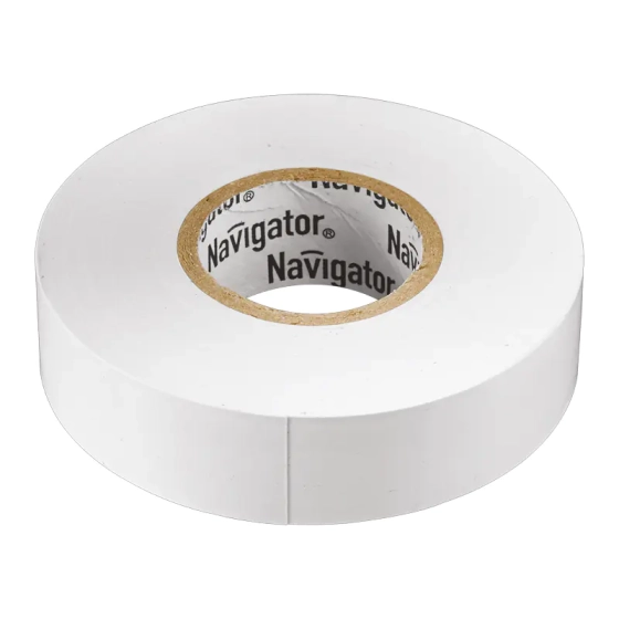 Изолента ПВХ белая 19 мм х 20 м Navigator