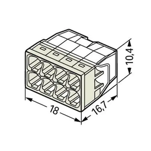 Клемма соединительная Wago 2273-208 (8 отверстий) 5 шт