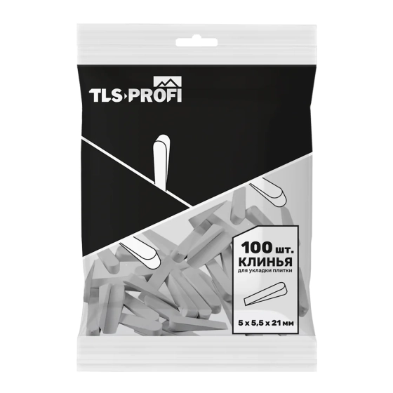 Клинья для плитки 5х5,5х21 мм 100 шт TLS-Profi (TLSZAK212025)