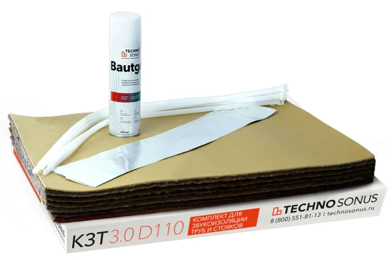 Комплект для звукоизоляции труб КЗТ 3.0 (D110) Techno Sonus