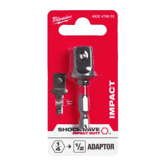 Адаптер ударный с 1/4 Hex на 1/2" Shockwave Impact Duty Milwaukee