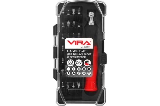 Отвертка с набором из 28 бит для точных работ VIRA (305081)