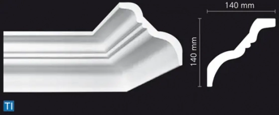 Плинтус потолочный NMC TI 140х140 мм, 2 м