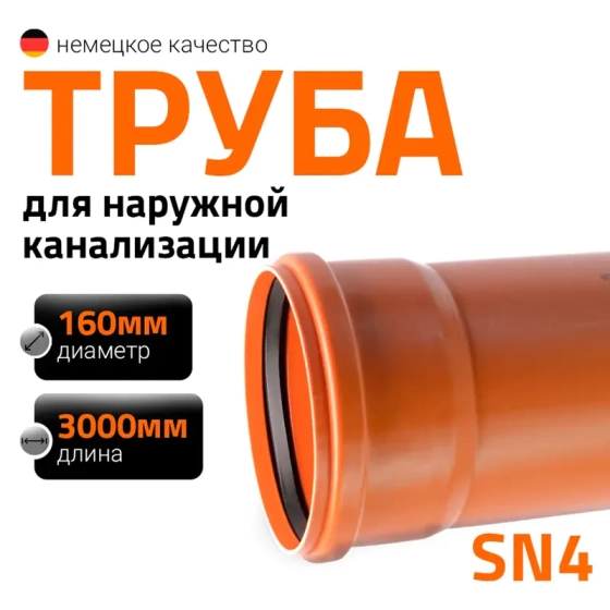 Труба для наружной канализации 160х3000 мм Ostendorf KGEM