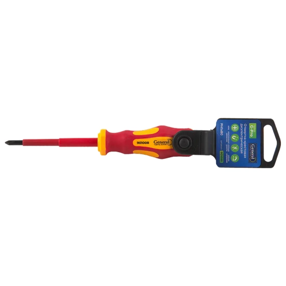Отвертка диэлектрическая PH1x80 General 1000V (901008)