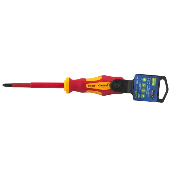Отвертка диэлектрическая PH2x100 General 1000V (901009)