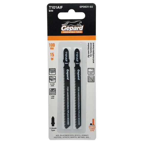 Пилка для лобзика по дереву T101AIF Gepard GP0631-02 (2 шт)