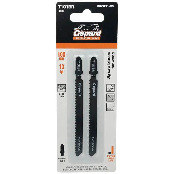 Пилка для лобзика по дереву T101BR Gepard GP0631-05 (2 шт)