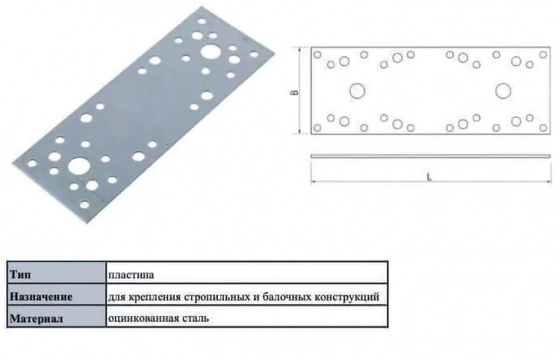 Пластина крепежная КР 100х35х2 мм