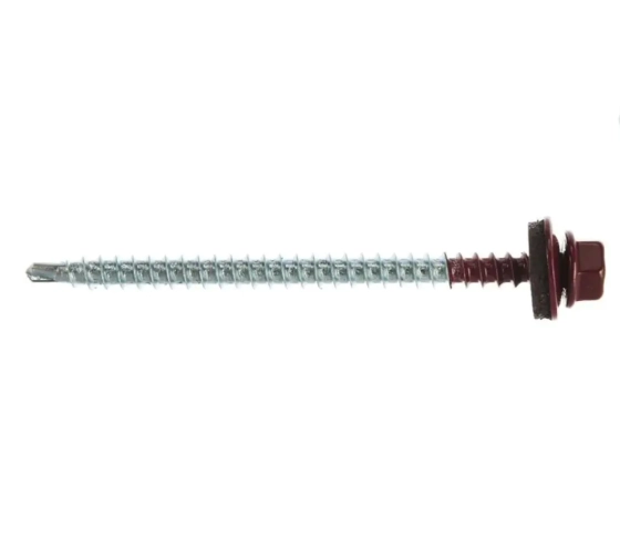 Саморез кровельный 4,8х70 мм DAXMER RAL 3005 (винно-красный), 100 шт
