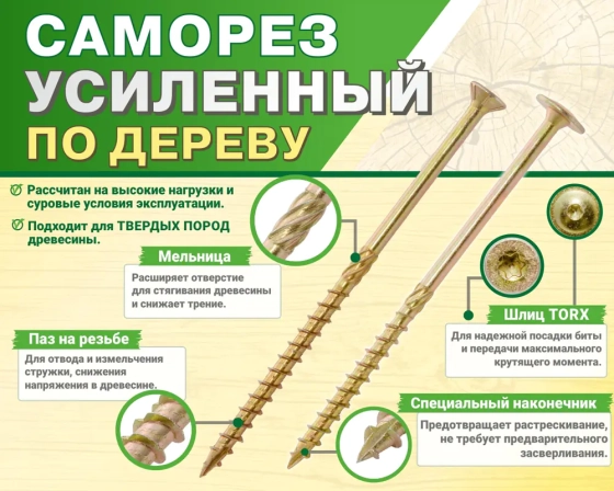 Саморез конструкционный 4,5х50 ЕКТ (25 шт) B010171