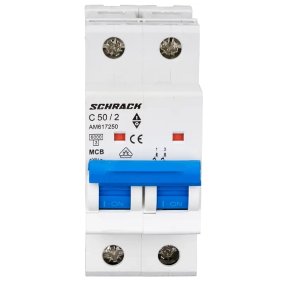 Автоматический выключатель SCHRACK AM 6kA 2P 50А тип С
