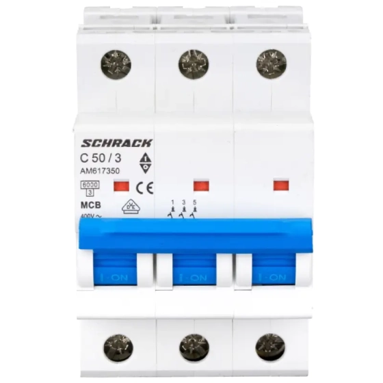 Автоматический выключатель SCHRACK AM 6kA 3P 50А тип С