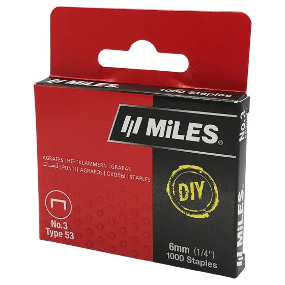 Скобы для степлера Miles №3, 6 мм, 1000 шт