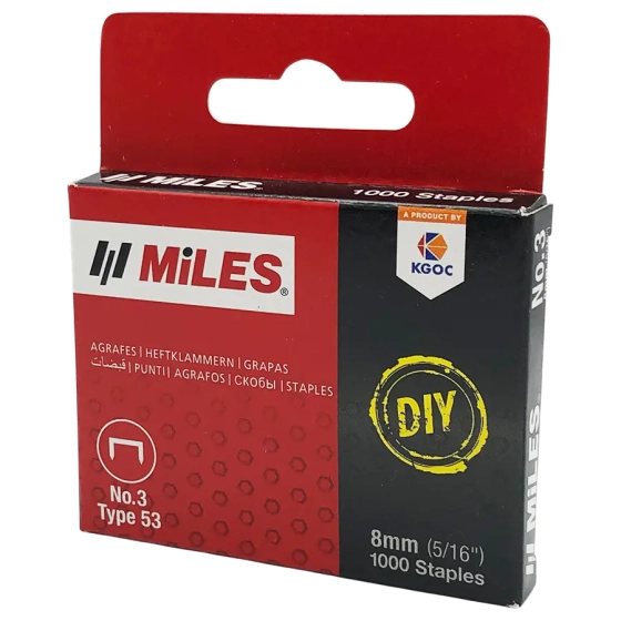 Скобы для степлера Miles №3, 8 мм, 1000 шт