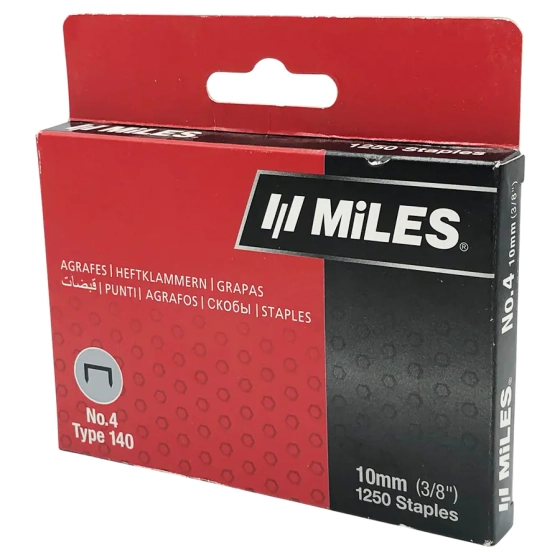 Скобы для степлера Miles №4, 10 мм, 1250 шт