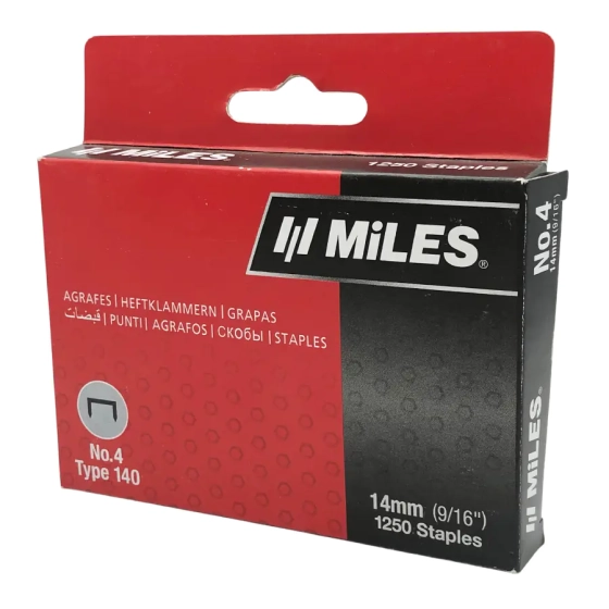 Скобы для степлера Miles №4, 14 мм, 1250 шт