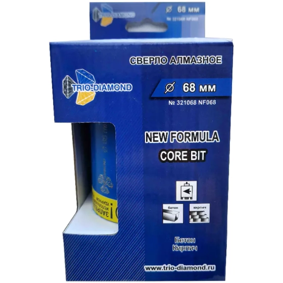Коронка алмазная со сверлом по бетону 68 мм Trio-Diamond New Formula NF068