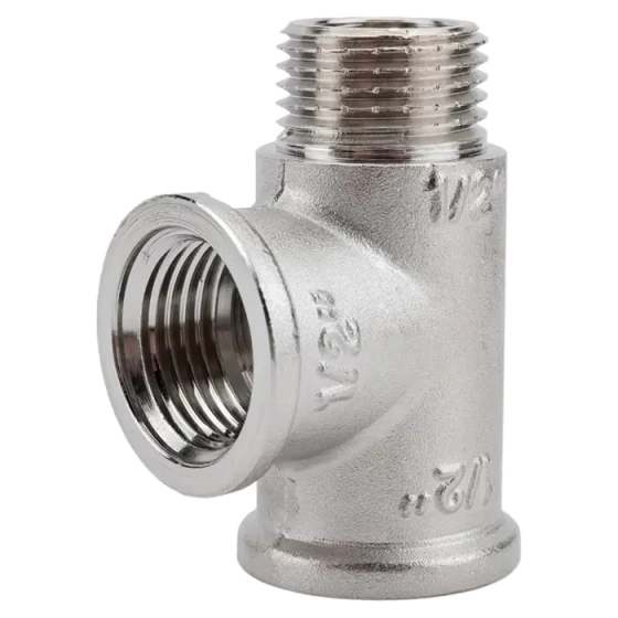 Тройник Valtec с переходом на нар. р. 1/2" НР-ВН-ВН
