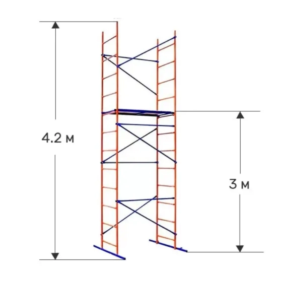 Вышка-тура передвижная Дачник 4,2 м (площадка 1,2х0,61 м)
