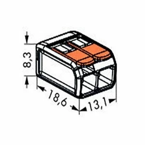 Клемма соединительная Wago 221-412 (2 отверстия) 5 шт