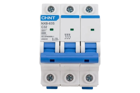 Автоматический выключатель CHINT NXB-63S 3P 32А 4,5kA тип C