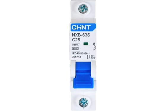 Автоматический выключатель CHINT NXB-63S 1P 25А 4,5kA тип C