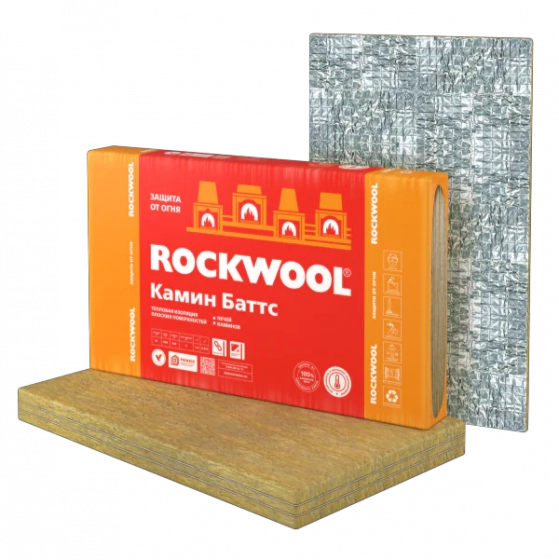 Теплоизоляция Rockwool Камин Баттс 30 мм (в листе 0,6 м²)