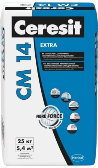 Клей для плитки эластичный Ceresit CM 14, 25 кг