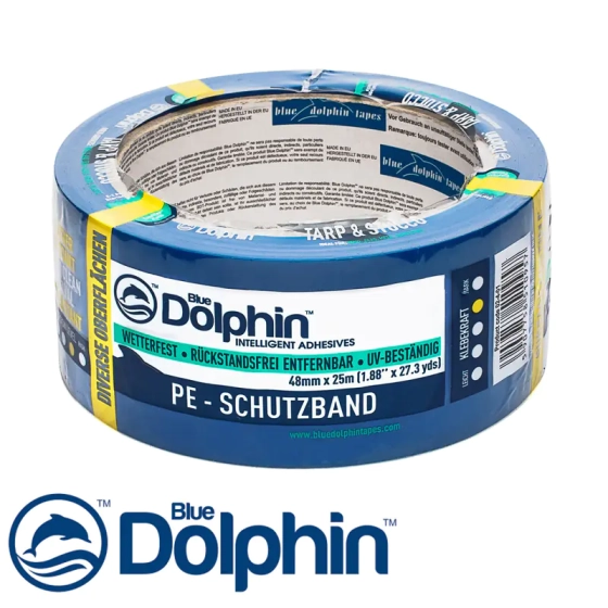Лента малярная ПВХ Blue Dolphin 48 мм х 25 м (голубая)
