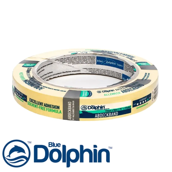 Лента малярная Blue Dolphin 19 мм х 50 м (желтая)