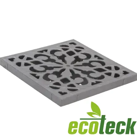 Решетка пластиковая к дождеприемнику 280х280х30 (металлик) Ecoteck