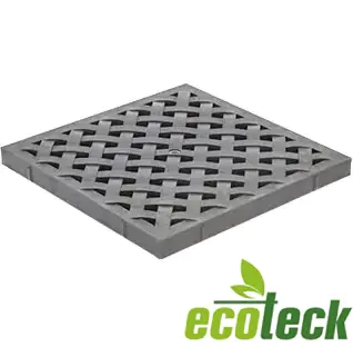 Решетка пластиковая к дождеприемнику 280х280х32 Ecoteck усиленная (металлик)