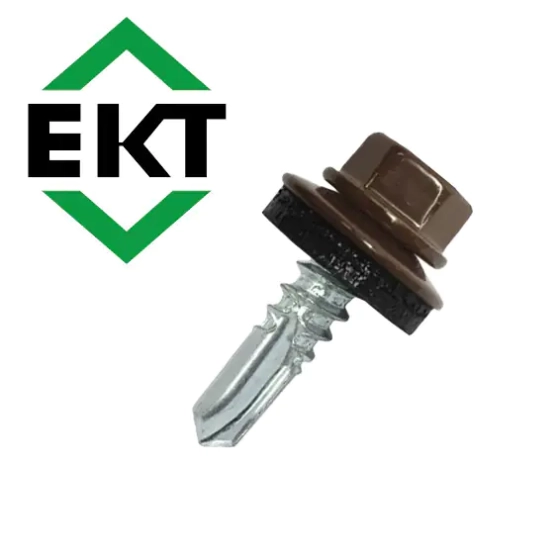 Саморез кровельный ЕКТ 5,5х19, RAL 8017 (50 шт), B009341