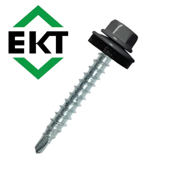 Саморез кровельный ЕКТ 4,8х35, RAL 7024 (50 шт), B009708