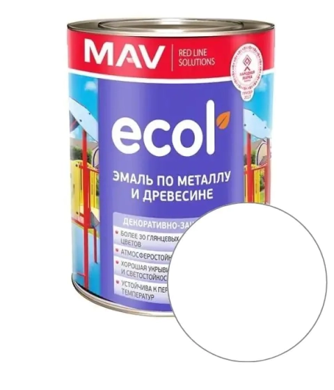 Эмаль Ecol ПФ-115 MAV (белая) 1 л