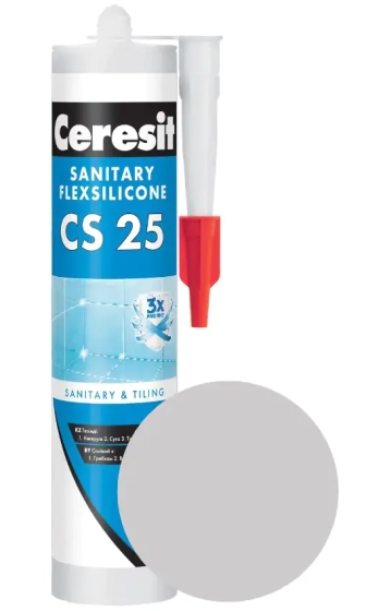Герметик силиконовый Ceresit CS 25 №04 (серебристо-серый) 280 мл